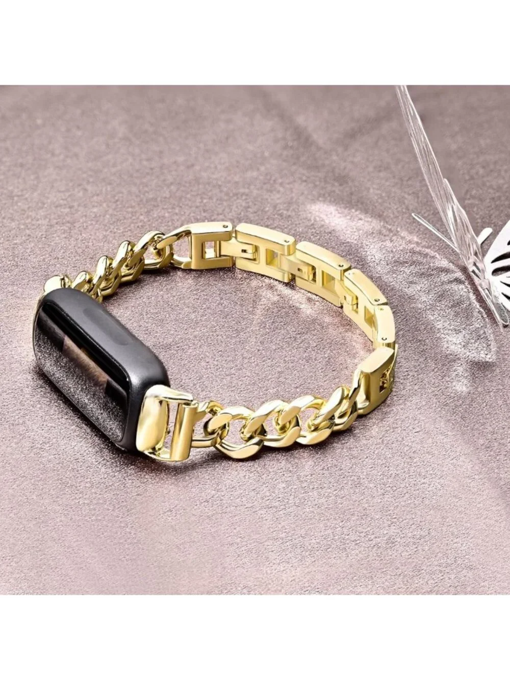 Stylish Adjustable Metal Chain Band for Fitbit Inspire 3 - Stainless Steel